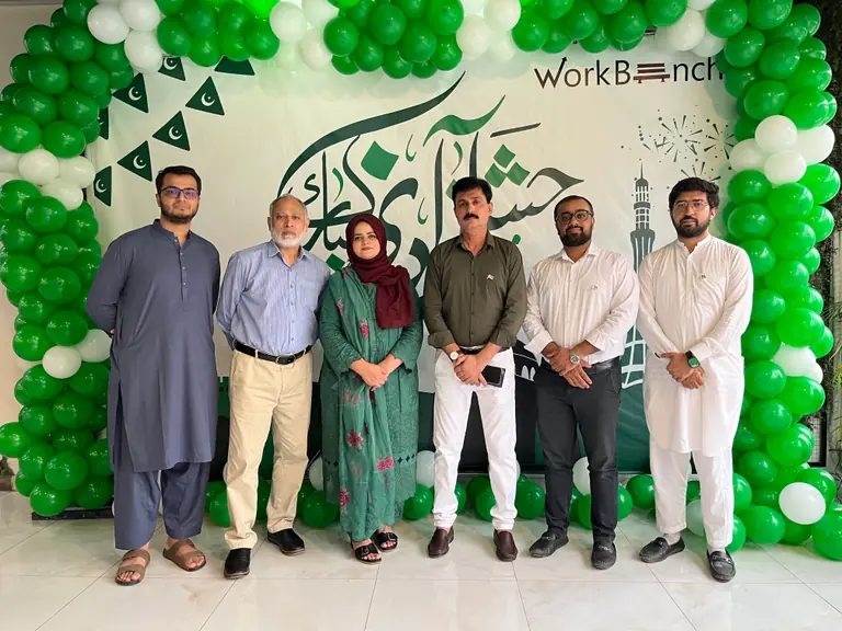 Members celebrating Pakistan Independence Day at WorkBench