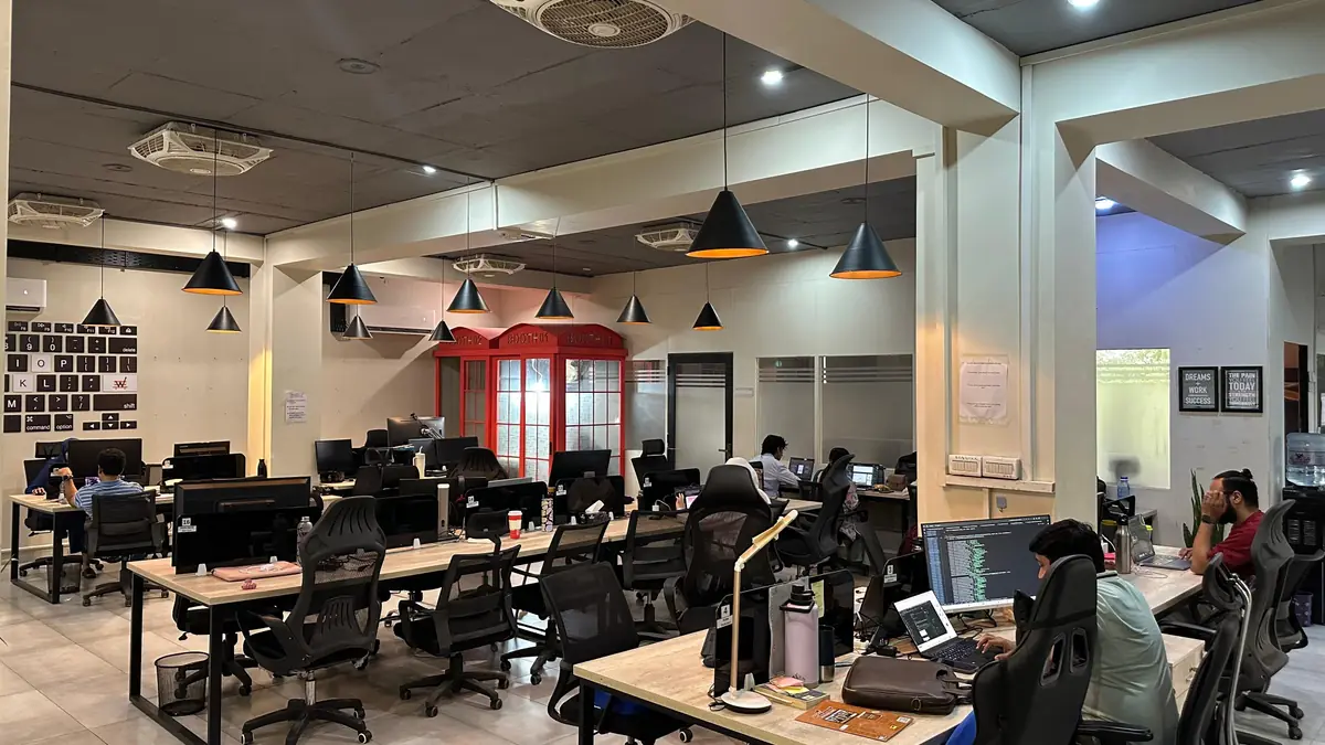 The floor at WorkBench coworking in Lahore