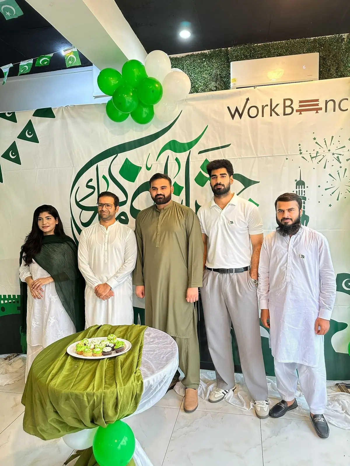 The Xeedev team posing together for a group photograph at WorkBench.